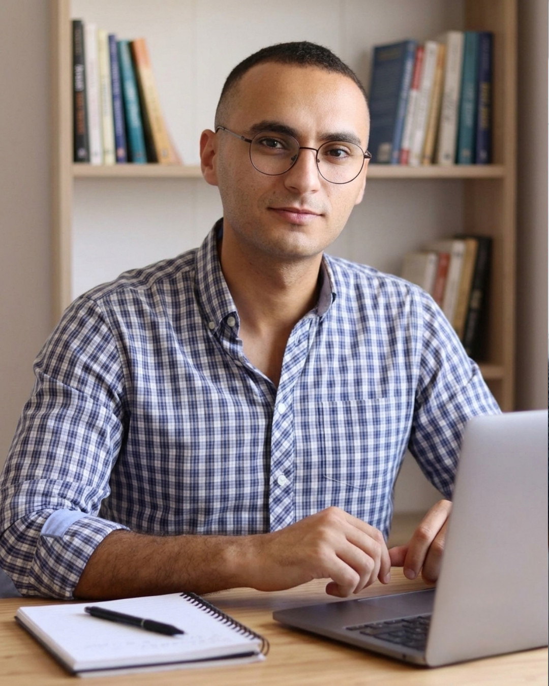 Nizar at his desk, ready to reply